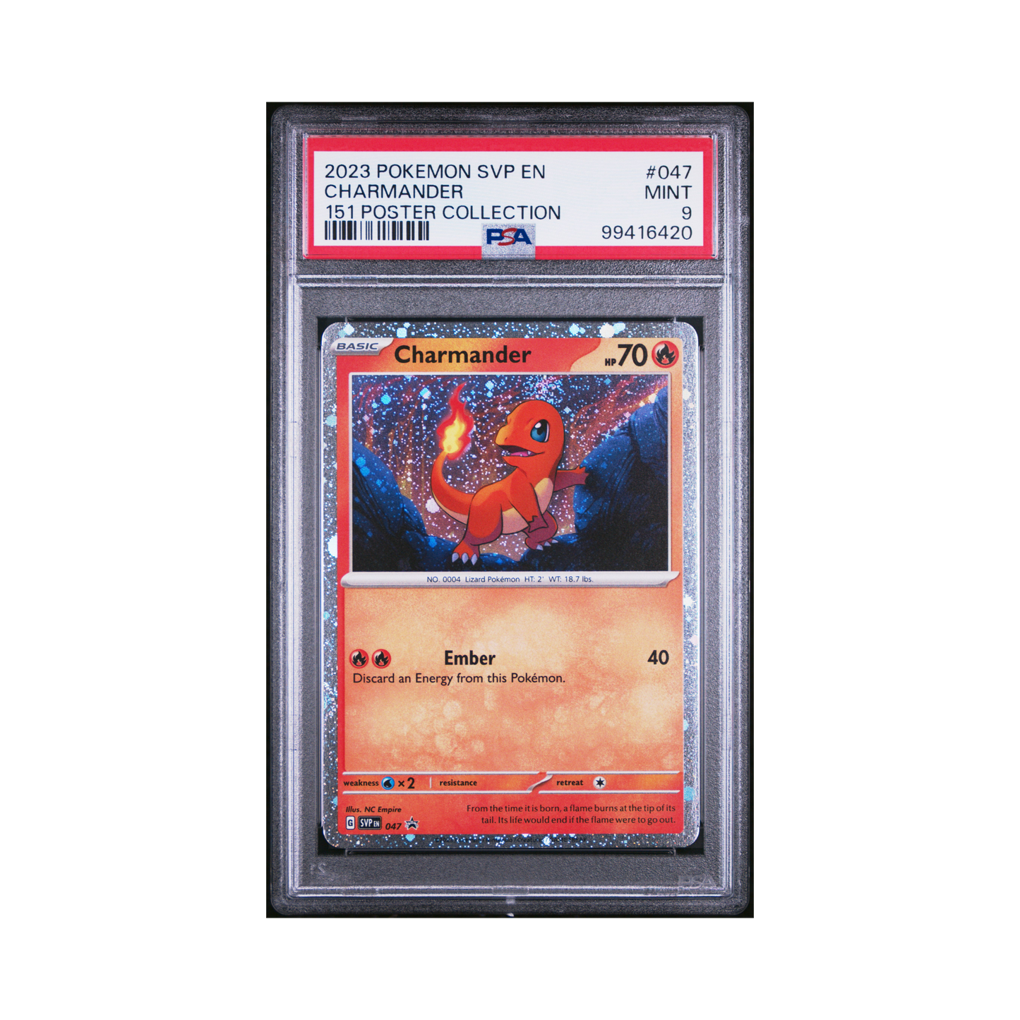 2023 Pokémon Svp Black Star Promo Charmander #047 PSA 9