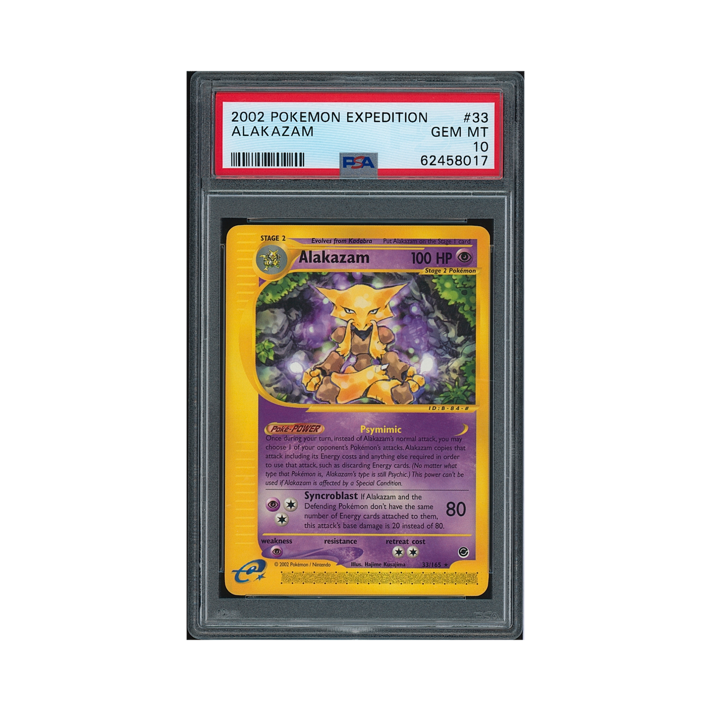 2002 Pokémon Expedition Alakazam #33 PSA 10