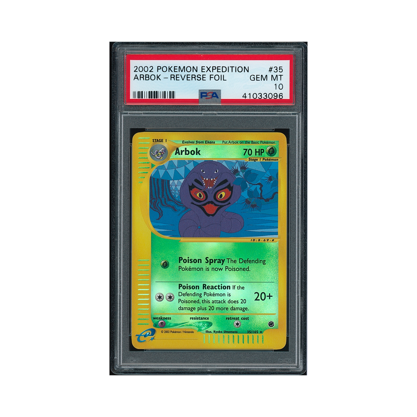 2002 Pokémon Expedition Arbok Reverse-Foil #35 PSA 10