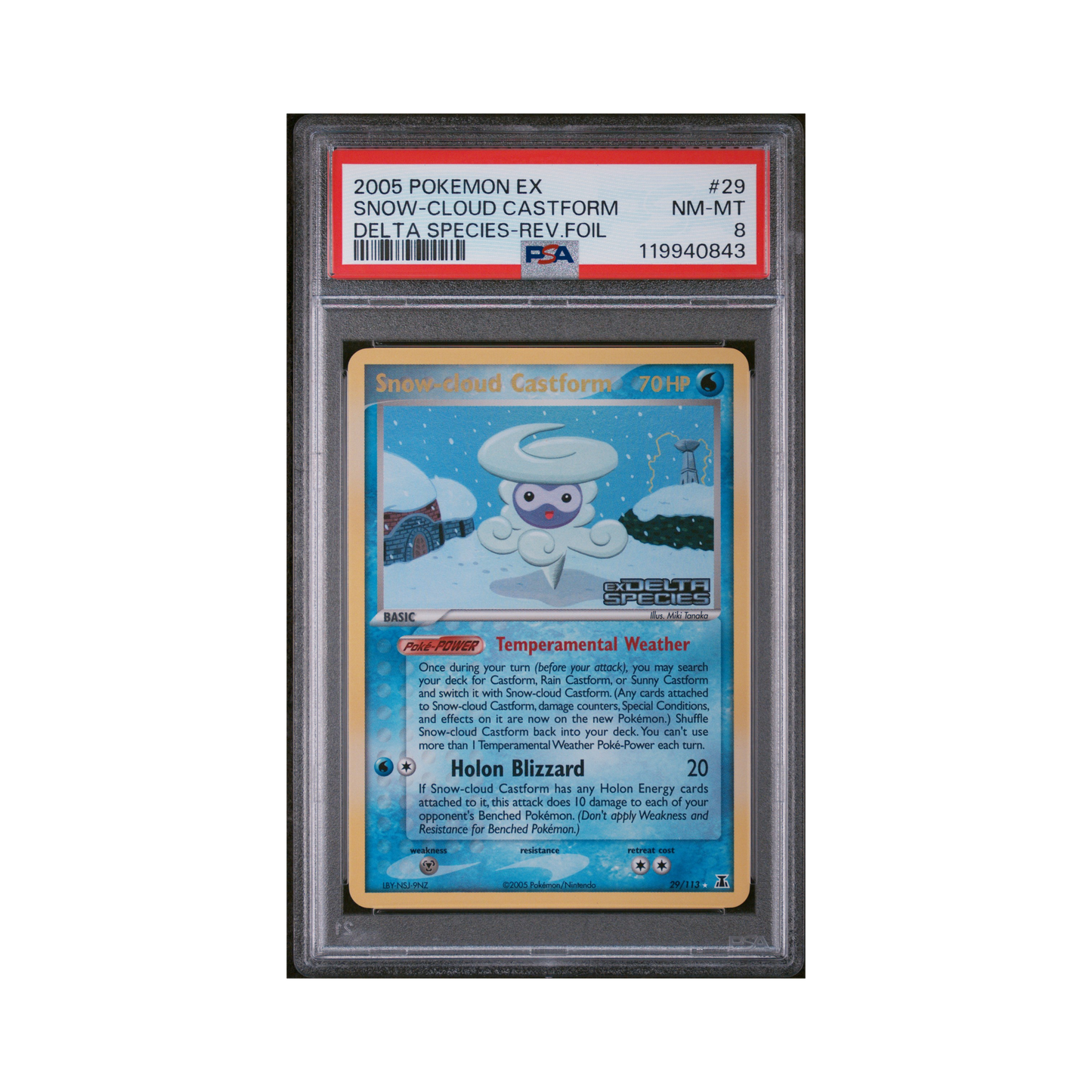2005 Pokémon EX Delta Species Snow-cloud Castform #29 PSA 8