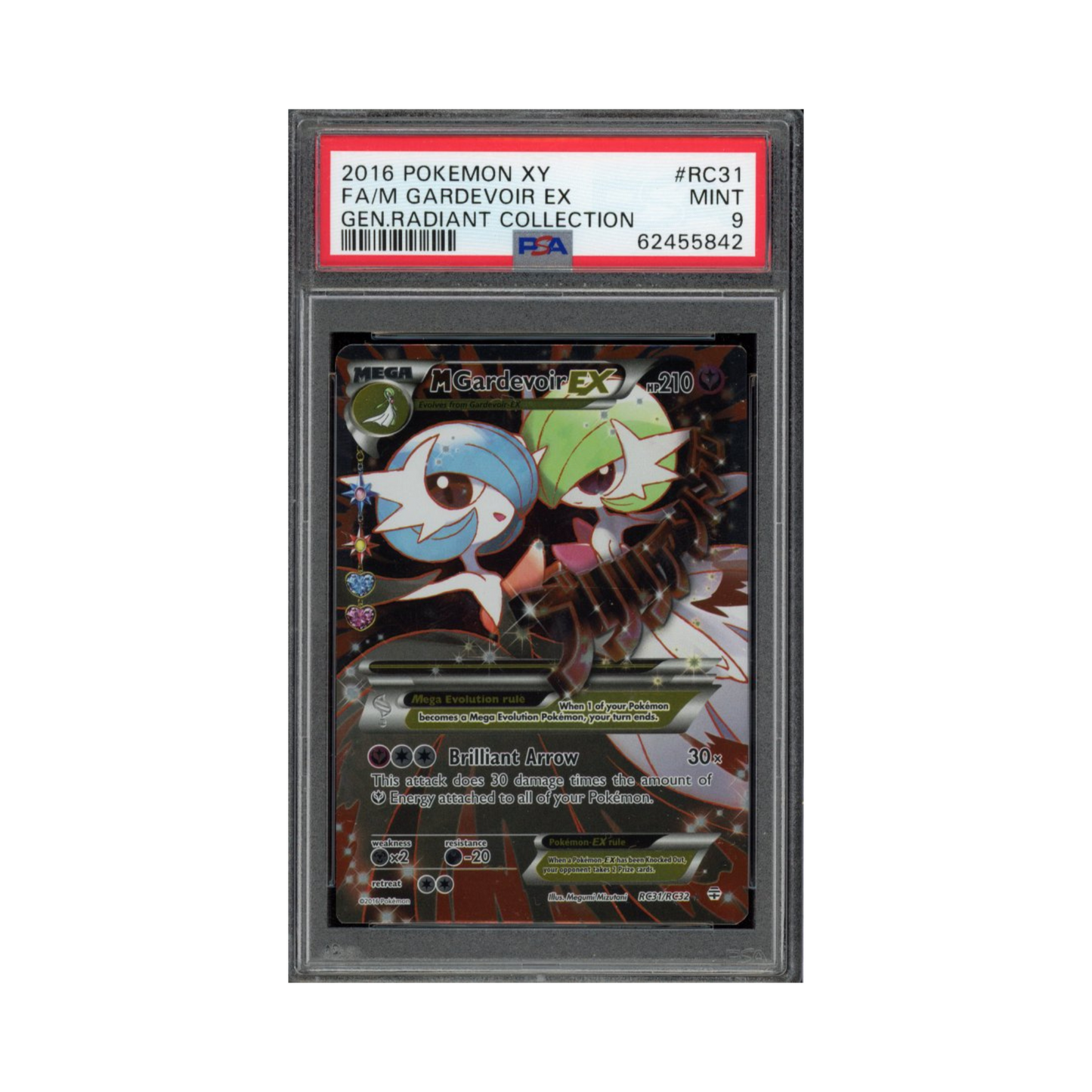2016 Pokemon Sun & Moon Generations Radiant Collection FA M Gardevoir Ex #RC31 PSA 9