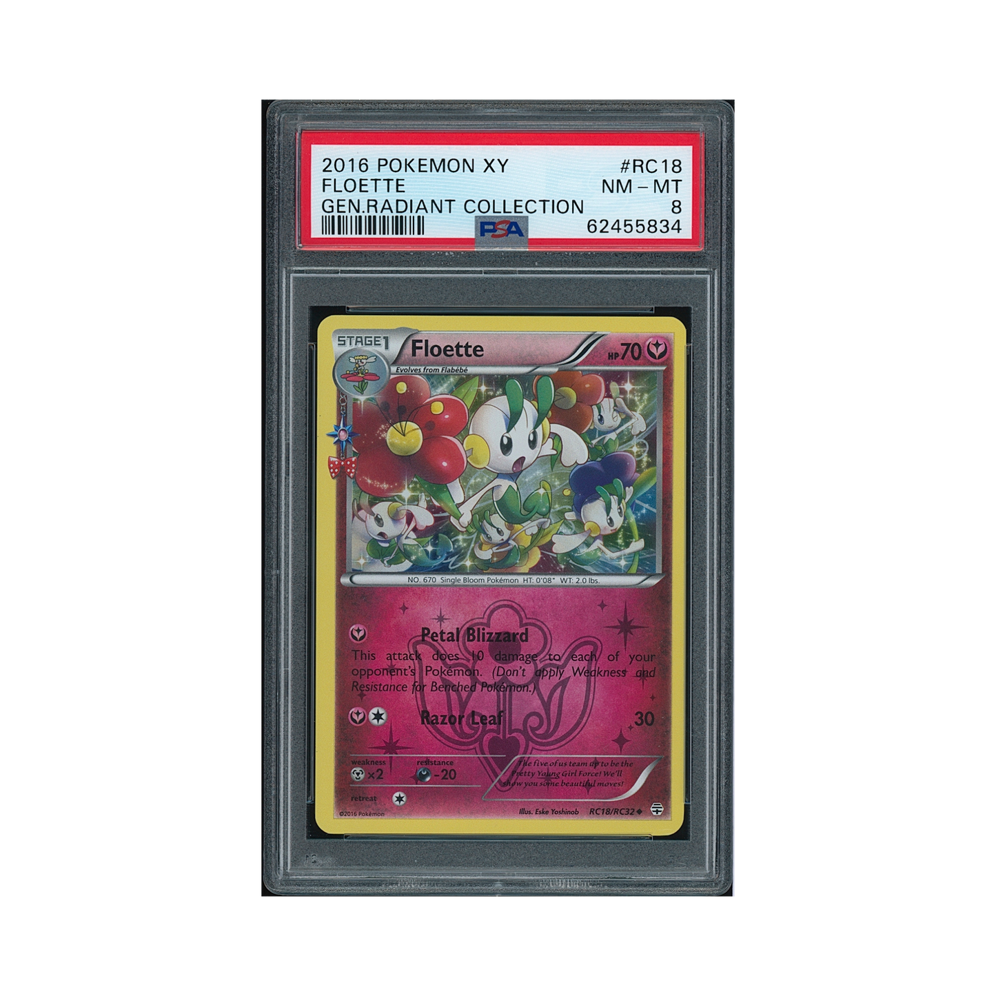 2016 Pokémon XY Generations – Radiant Collection Floette #RC18 PSA 8