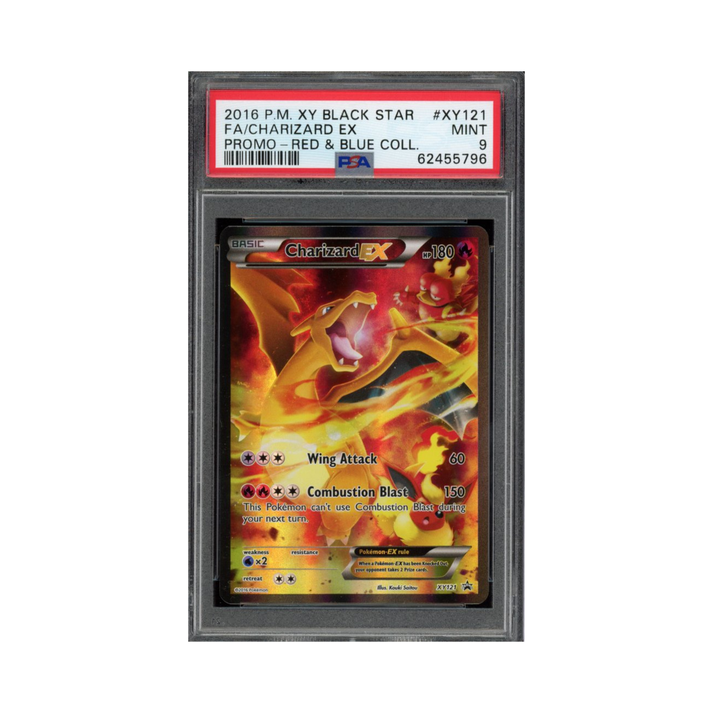 2016 Pokemon XY Black Star Promo Red & Blue Collection Charizard Ex #XY121 PSA 9