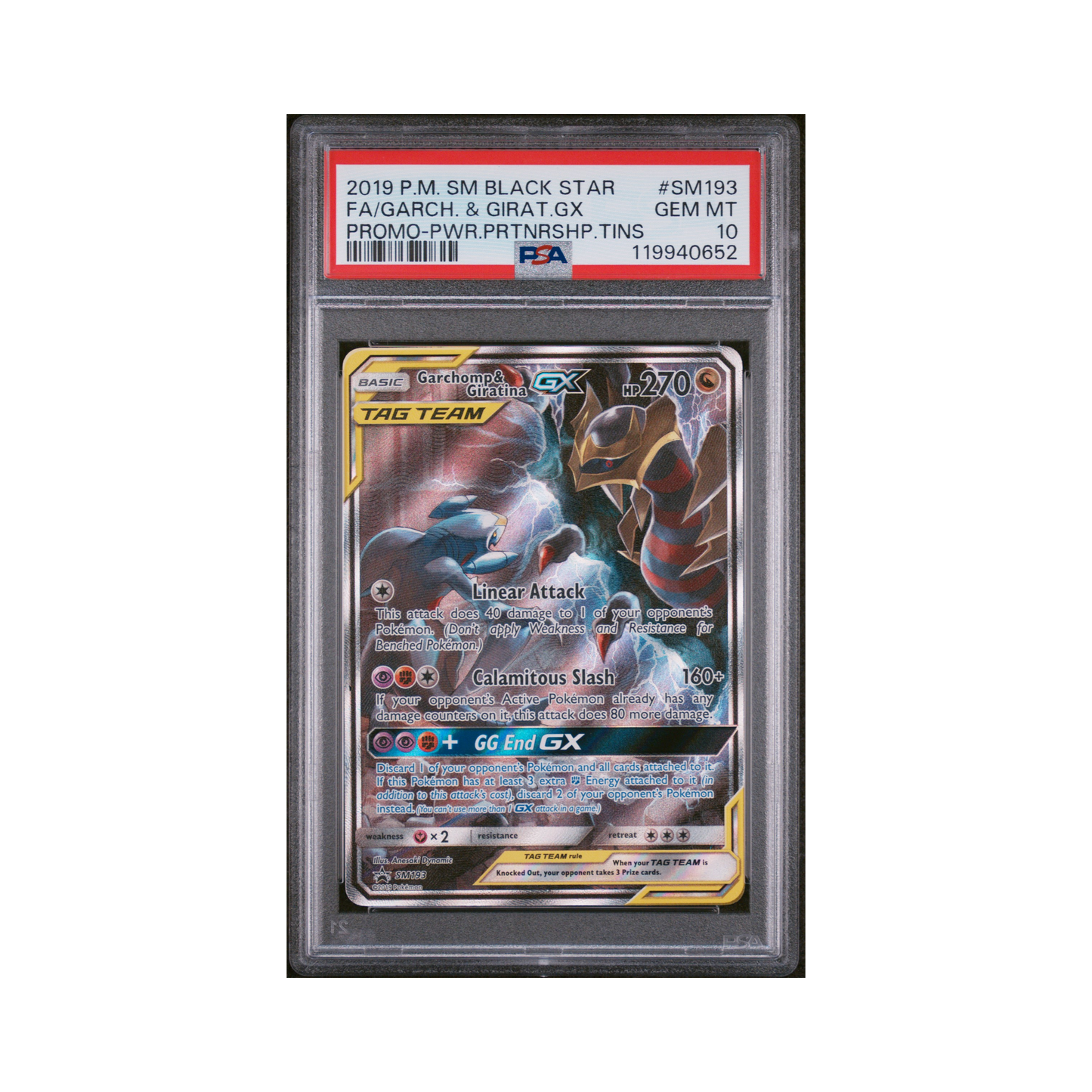 2019 Pokémon SM BSP Garchomp & Giratina GX #SM193 PSA 10