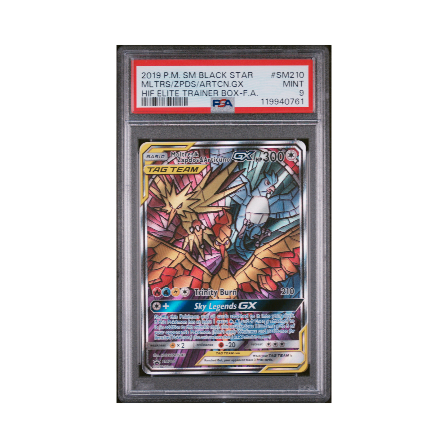 2019 Pokémon SM Black Star Promo Mltrs/zpds/artcn.gx #SM210 PSA 9