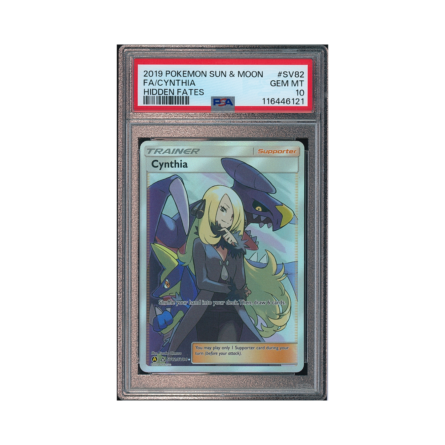 2019 Pokémon Sun & Moon Hidden Fates Cynthia #SV82 PSA 10