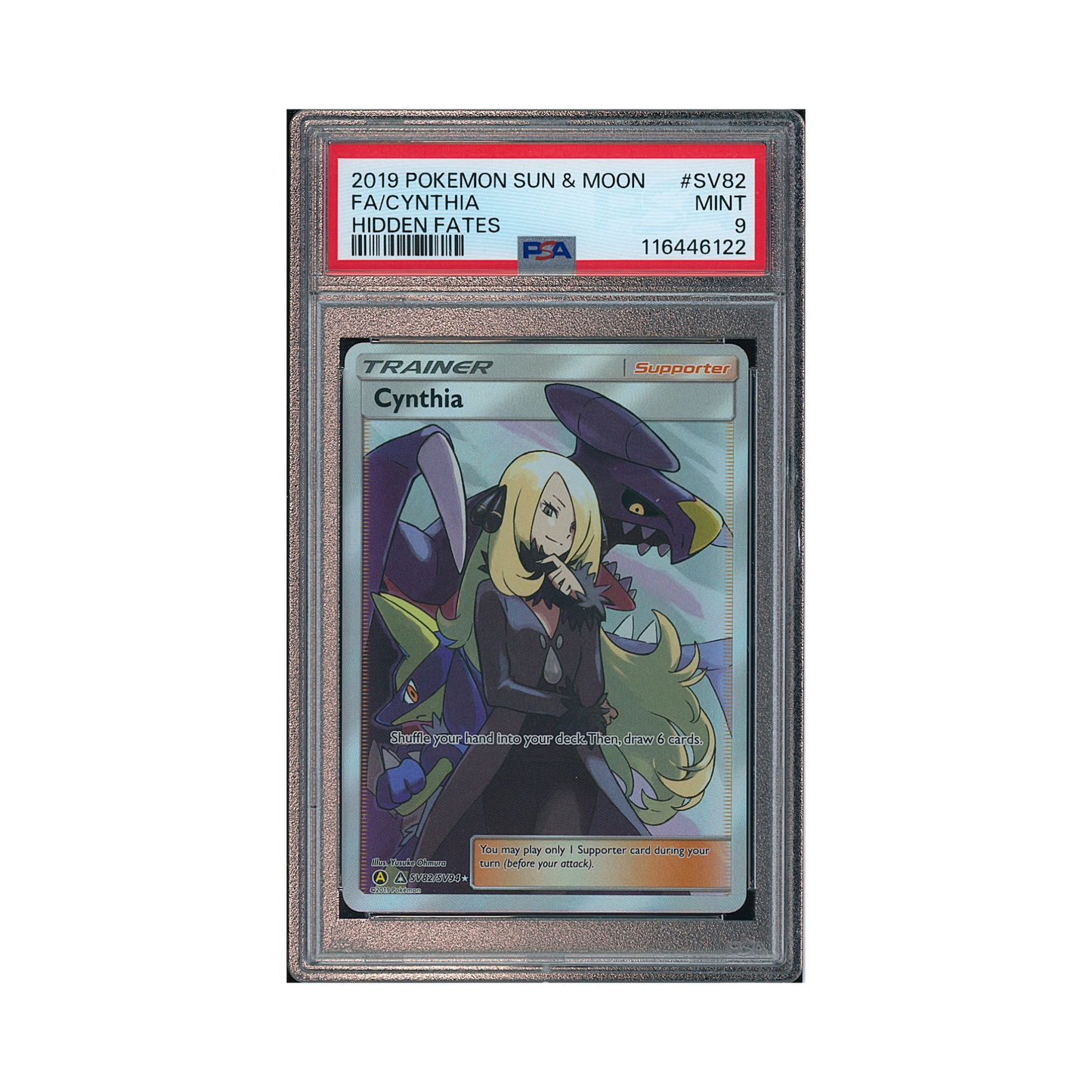 2019 Pokémon Sun & Moon Hidden Fates Cynthia #SV82 PSA 9