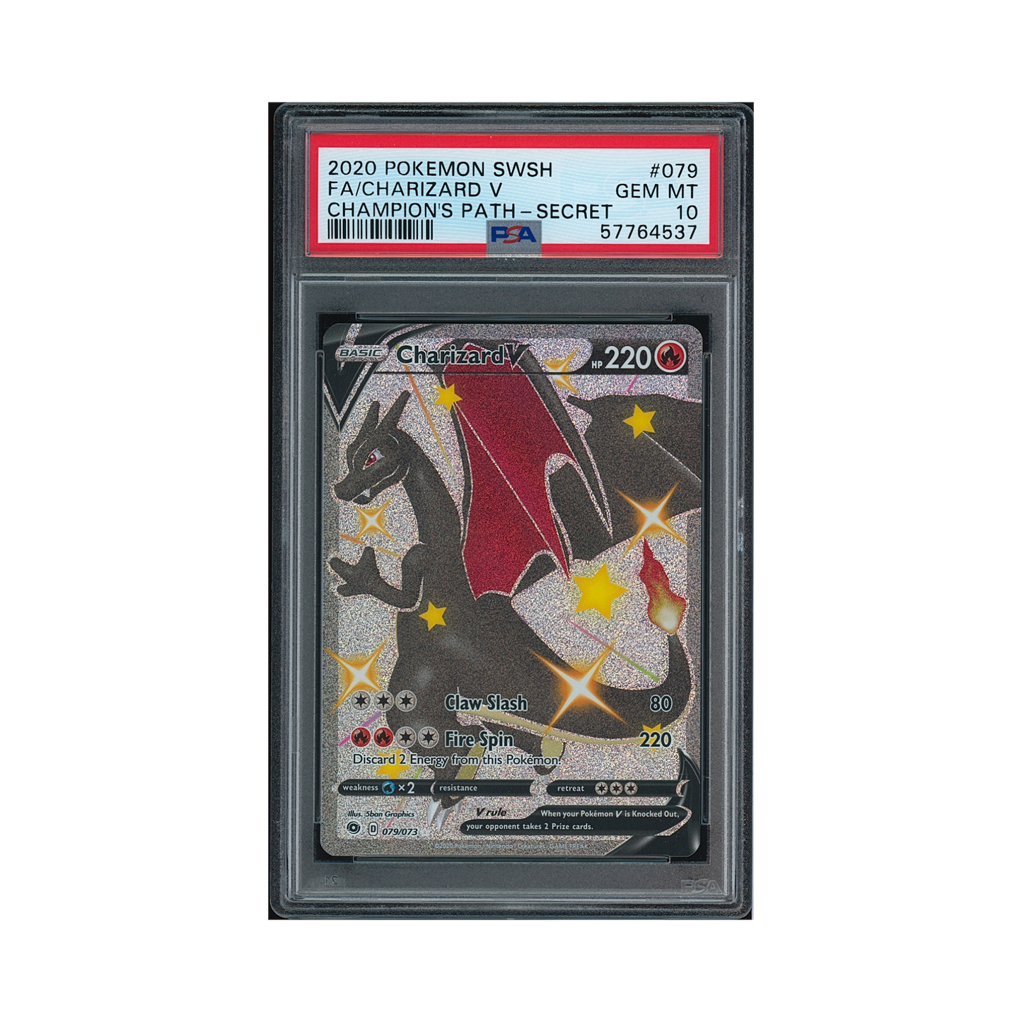 2020 Pokémon Sword & Shield Champion's Path Charizard V #079 PSA 10