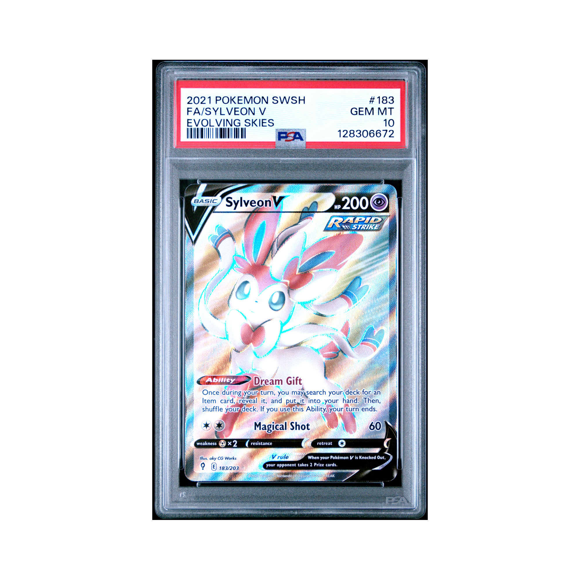 2021 Pokemon Sword & Shield Evolving Skies Sylveon V #183 PSA 10