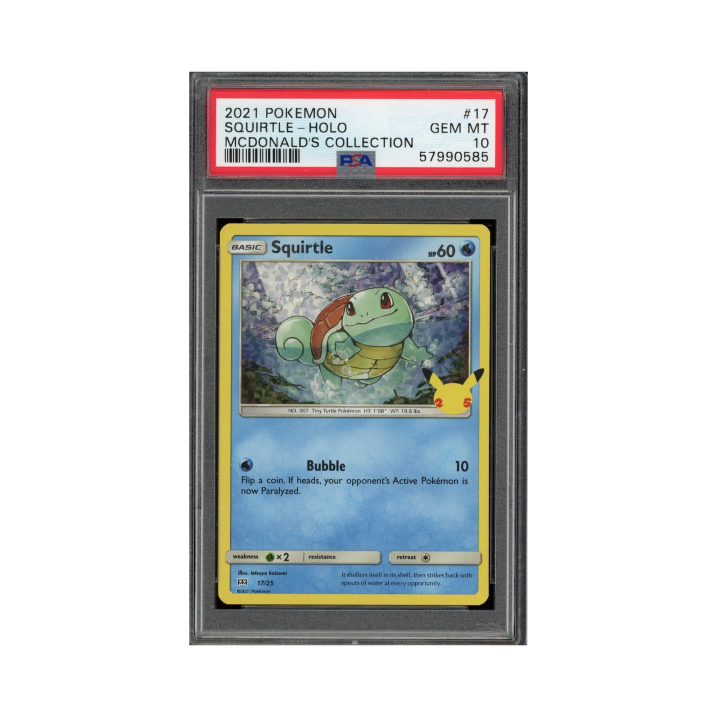 2021 Pokemon Mcdonald's Collection Squirtle #17 PSA 10