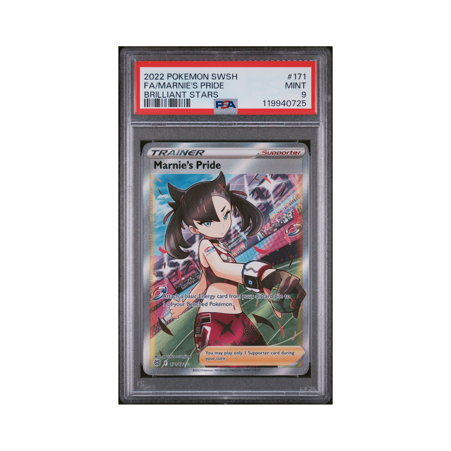 2022 Pokémon Sword & Shield Brilliant Stars Marnie's Pride #171 PSA 9