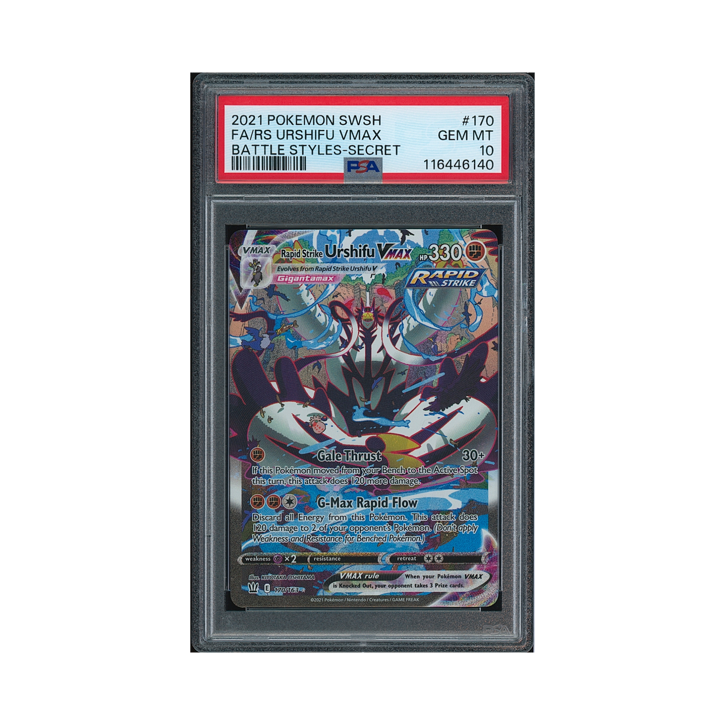 2021 Pokémon Sword & Shield Battle Styles Rapid Strike Urshifu VMAX #170 PSA 10
