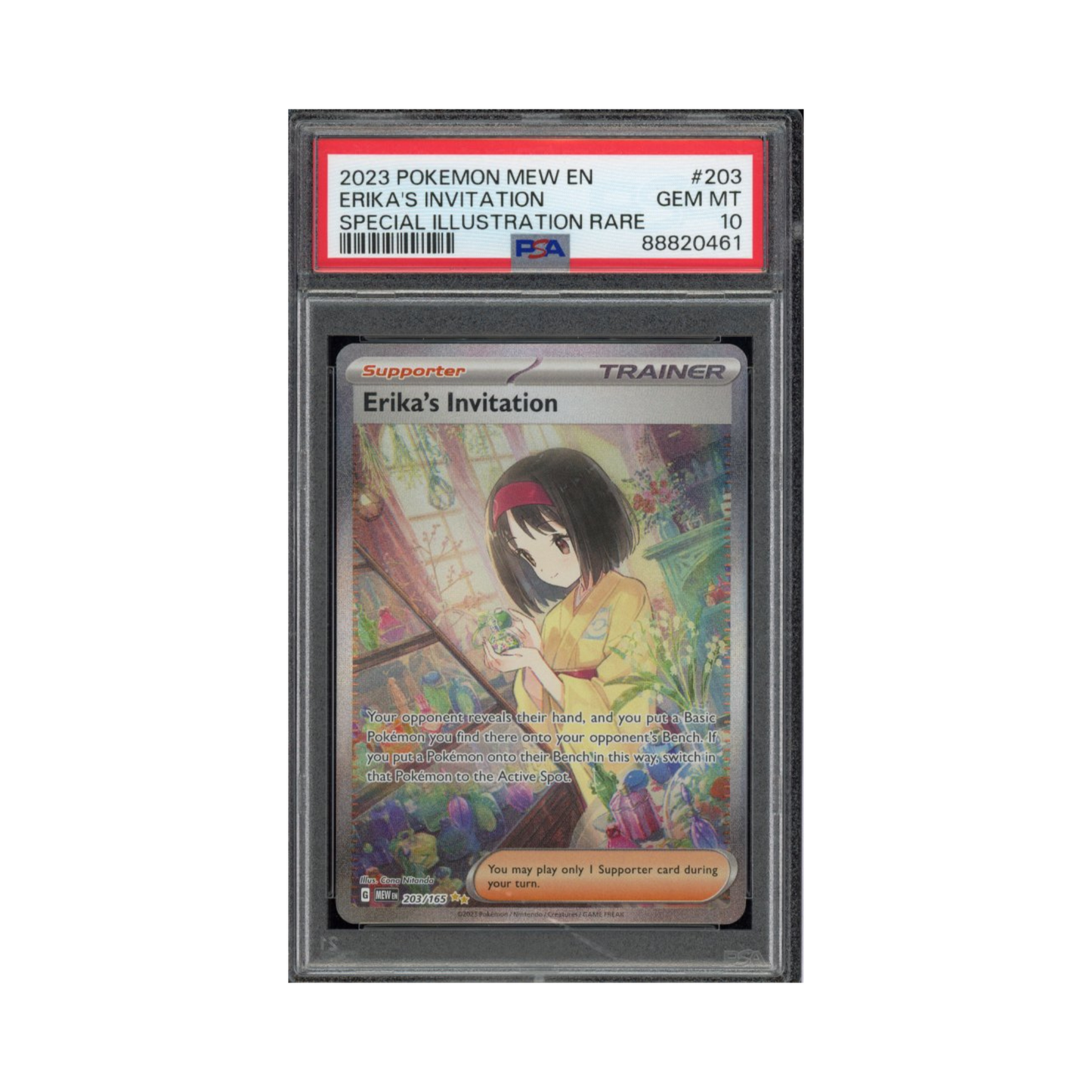 2023 Pokemon Scarlet & Violet 151 Special Illustration Rare Erika's Invitation #203 PSA 10