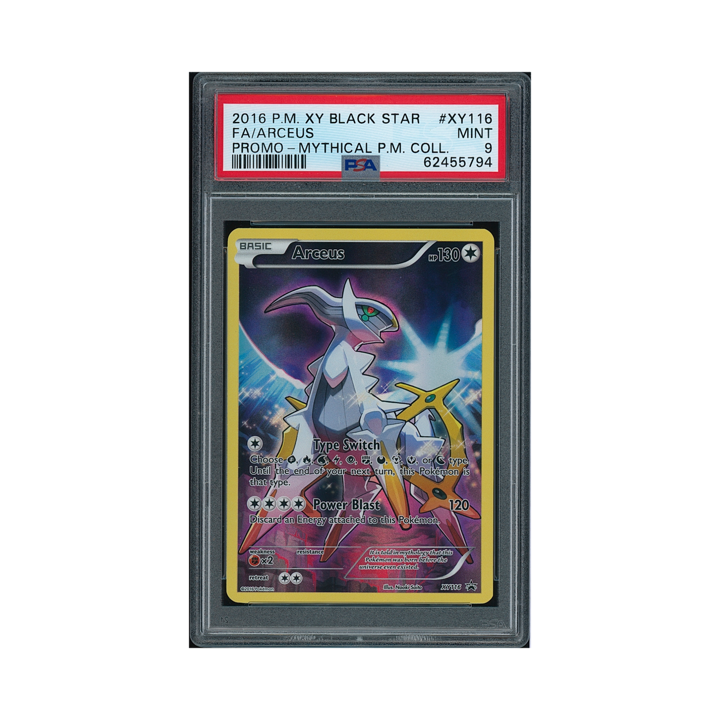 2016 Pokémon XY Black Star Promo Arceus #XY116 PSA 9