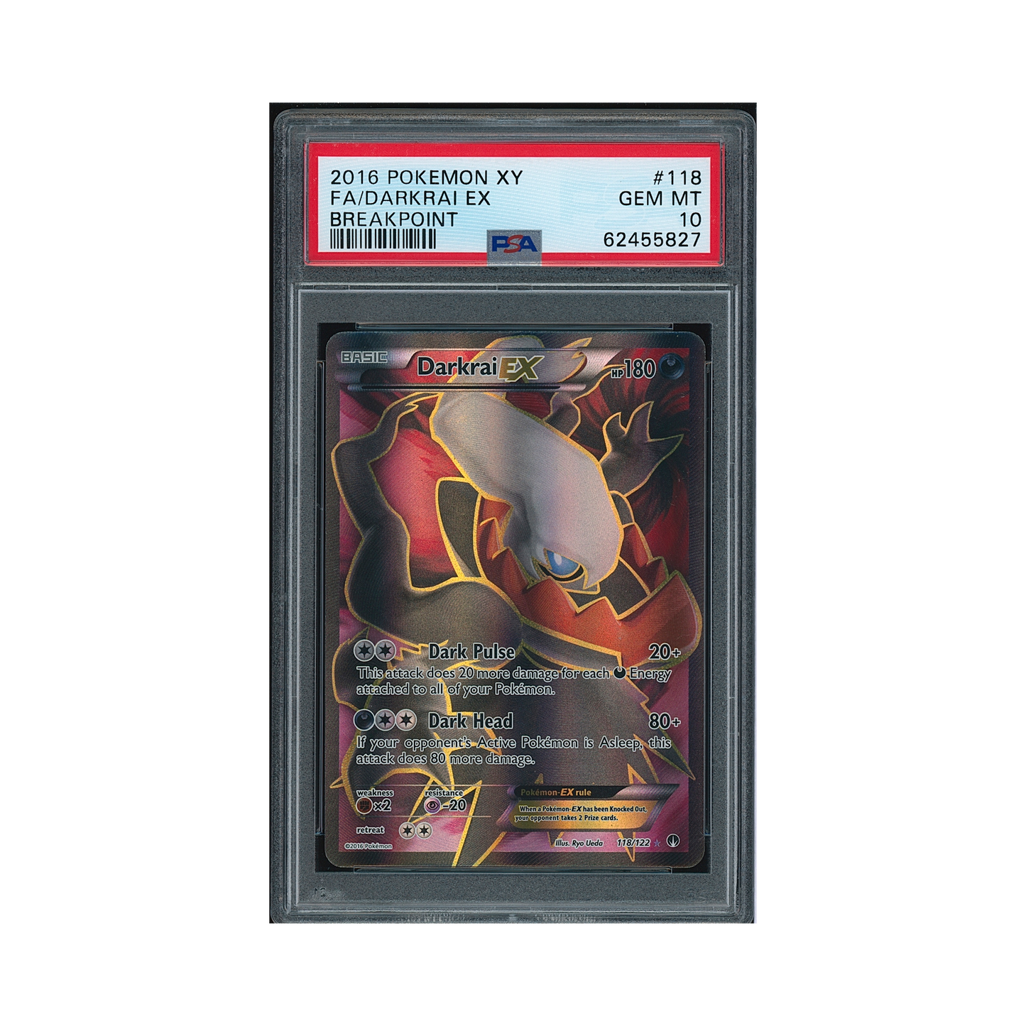 2016 Pokémon XY Breakpoint Darkrai EX #118 PSA 10
