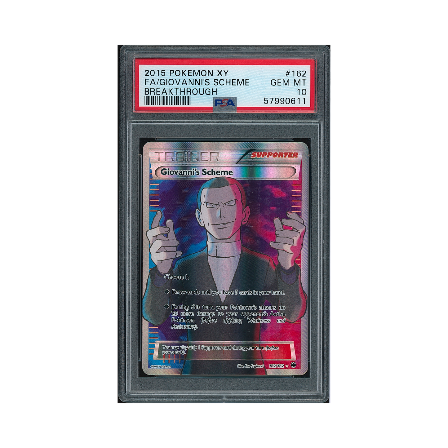 2015 Pokémon XY Breakthrough Giovanni's Scheme #162 PSA 10