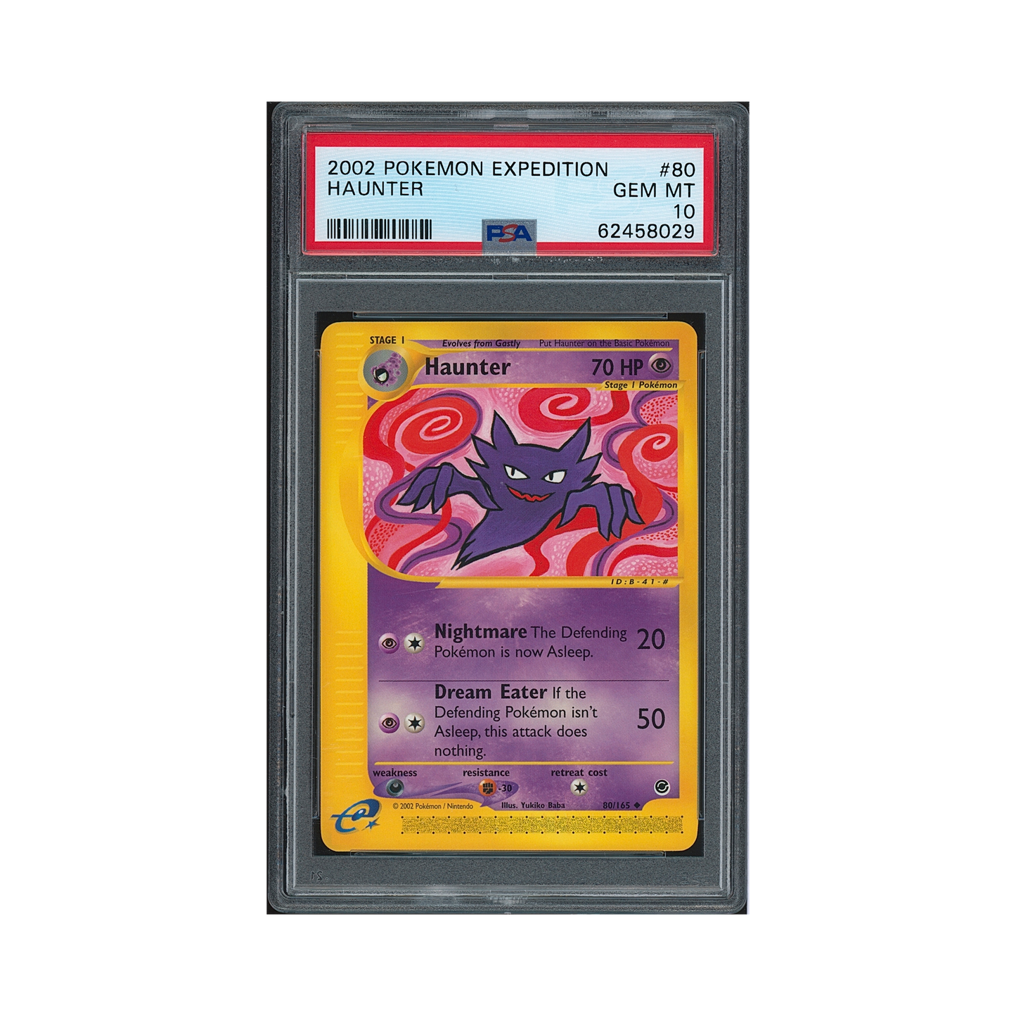 2002 Pokémon Expedition Haunter #80 PSA 10