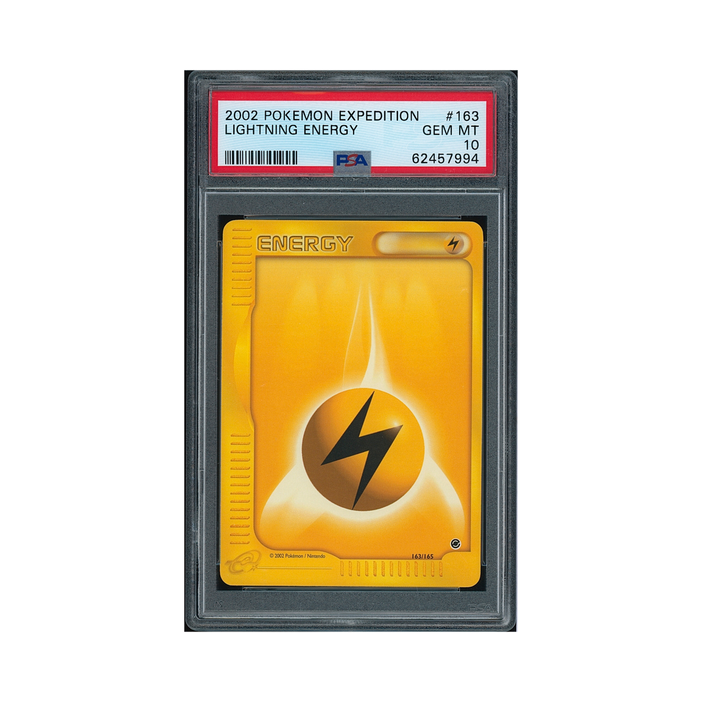 2002 Pokémon Expedition Lightning Energy #163 PSA 10