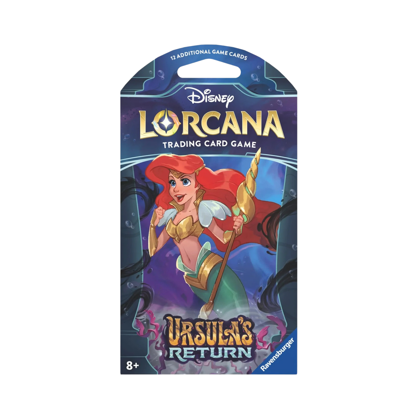 Sealed Disney Lorcana Ursula’s Return Sleeved Booster Pack with 12 cards in collectible villain-themed packaging
