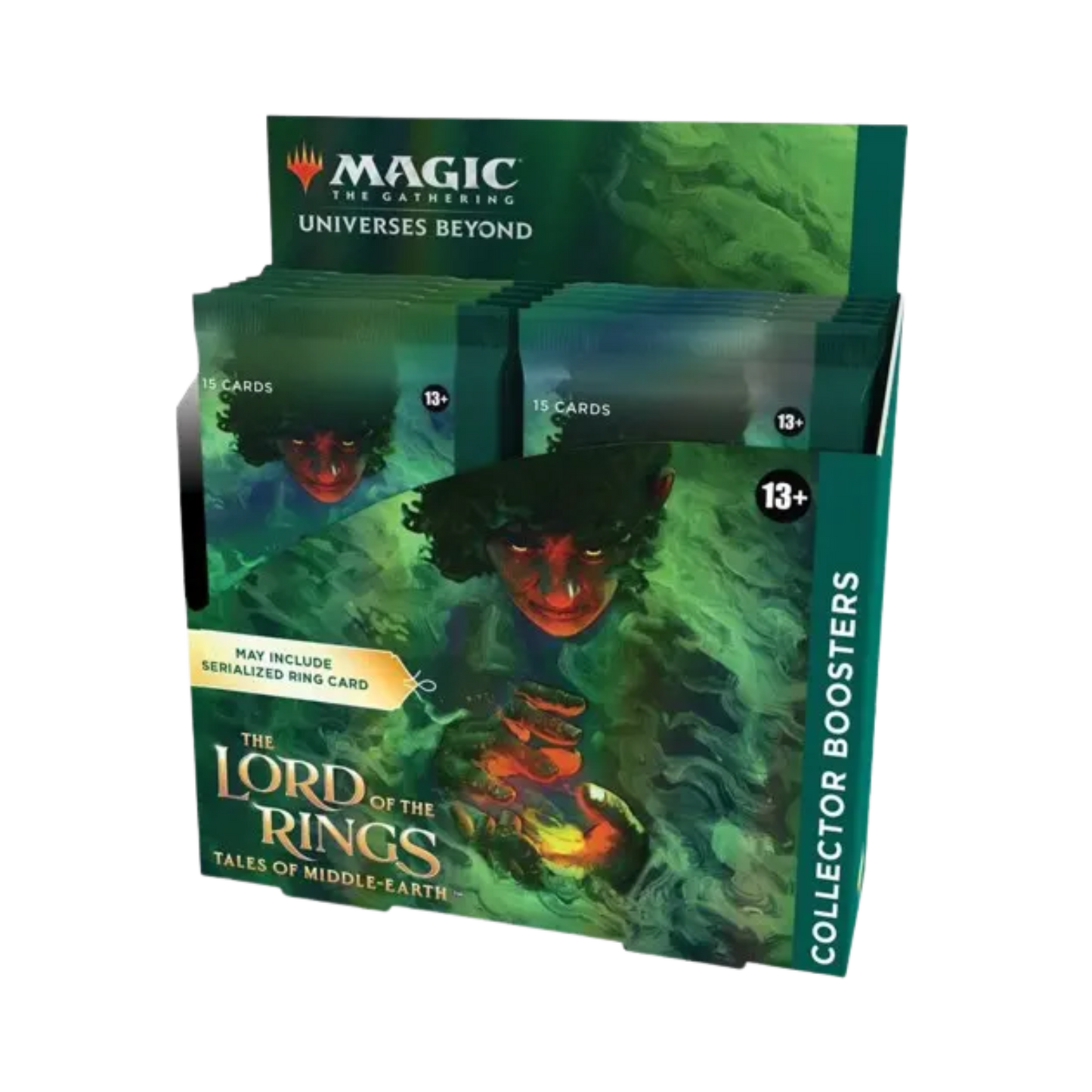 Sealed Magic: The Gathering Lord of the Rings Tales of Middle-earth Collector Booster Box with 12 premium packs featuring foil and showcase cards