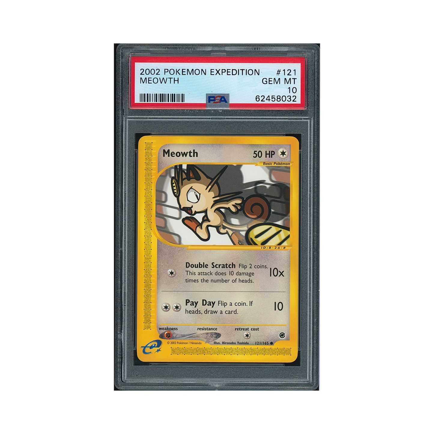 2002 Pokémon Expedition Meowth #121 PSA 10