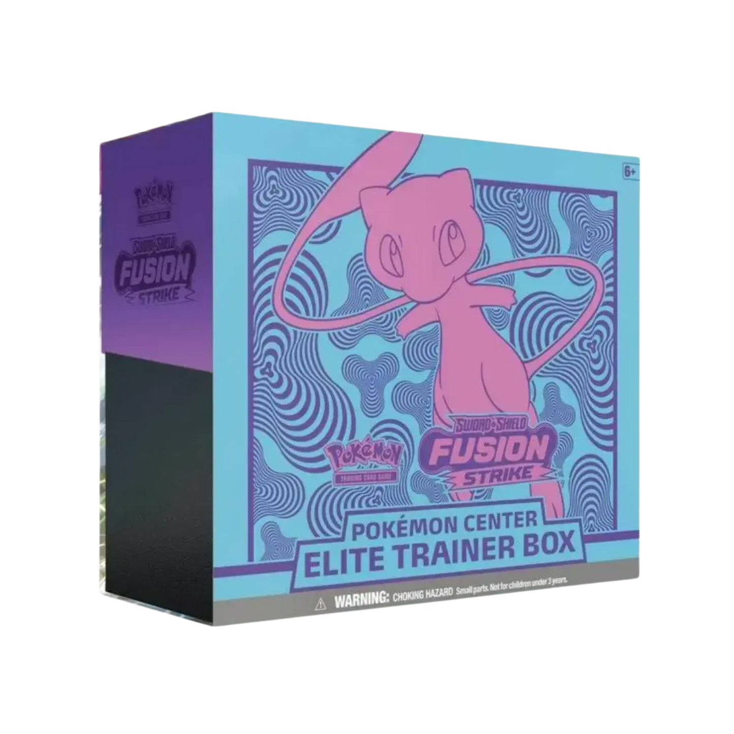 Sealed Pokémon Center Exclusive Fusion Strike Elite Trainer Box with 10 booster packs, exclusive sleeves, energy cards, and accessories