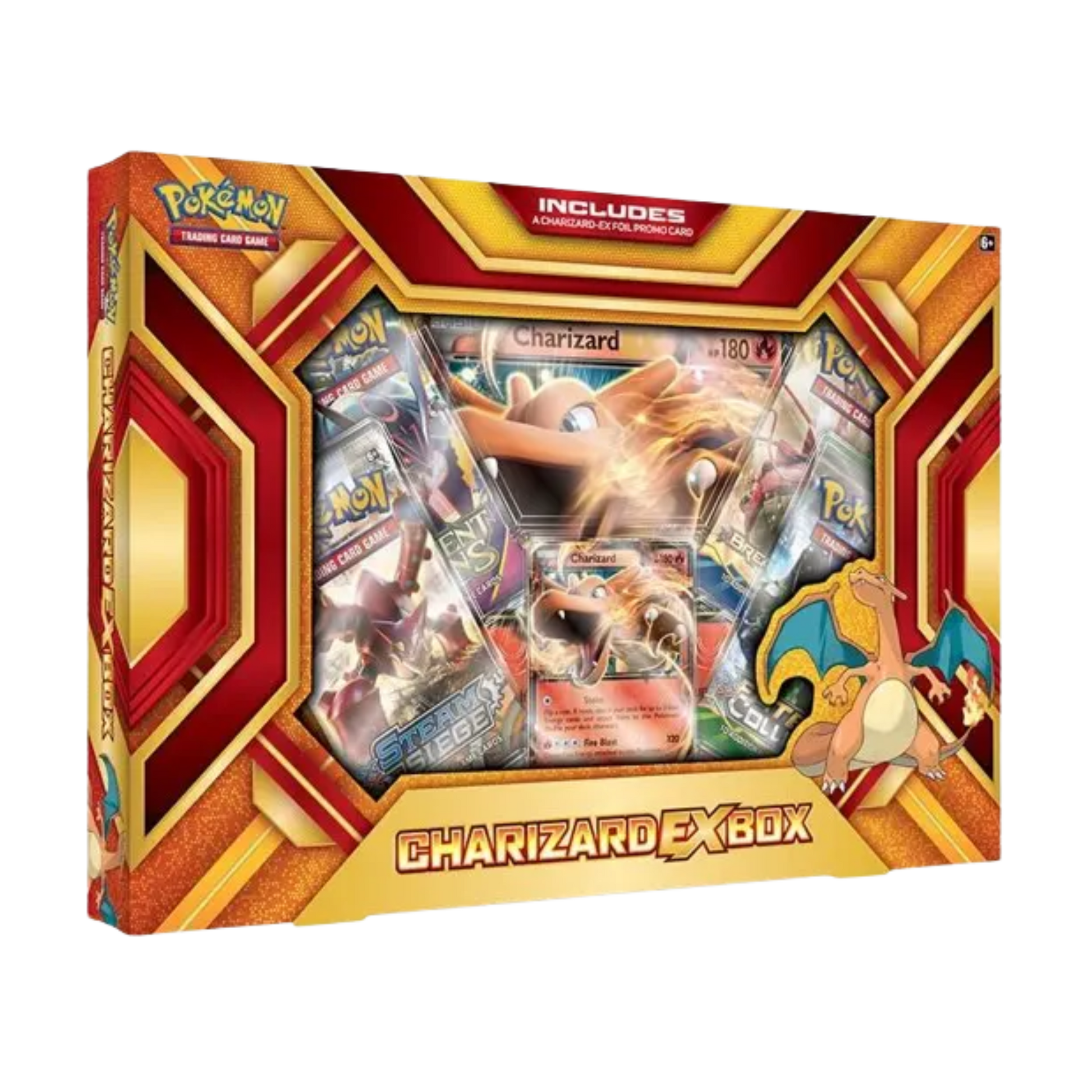 Sealed Pokémon XY Charizard EX Box with Evolutions-era Charizard EX promo card, oversized card, and 4 booster packs