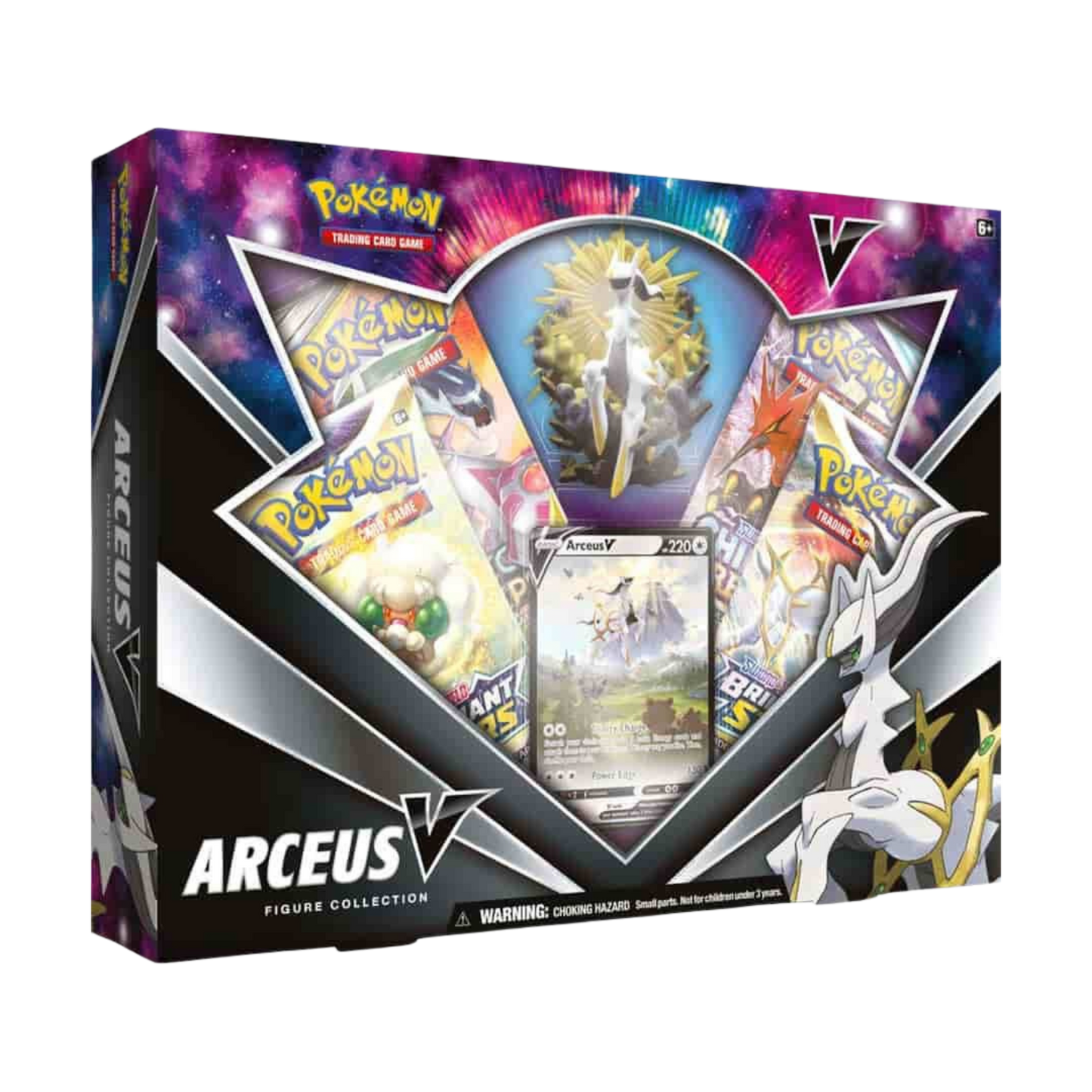 Sealed Pokémon Arceus V Figure Collection with Arceus V promo card, collectible figure, and booster packs