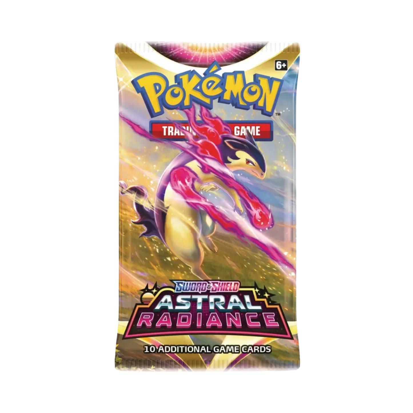 Sealed Pokémon TCG Astral Radiance Booster Pack with 10 cards and assorted artwork from the Sword & Shield series