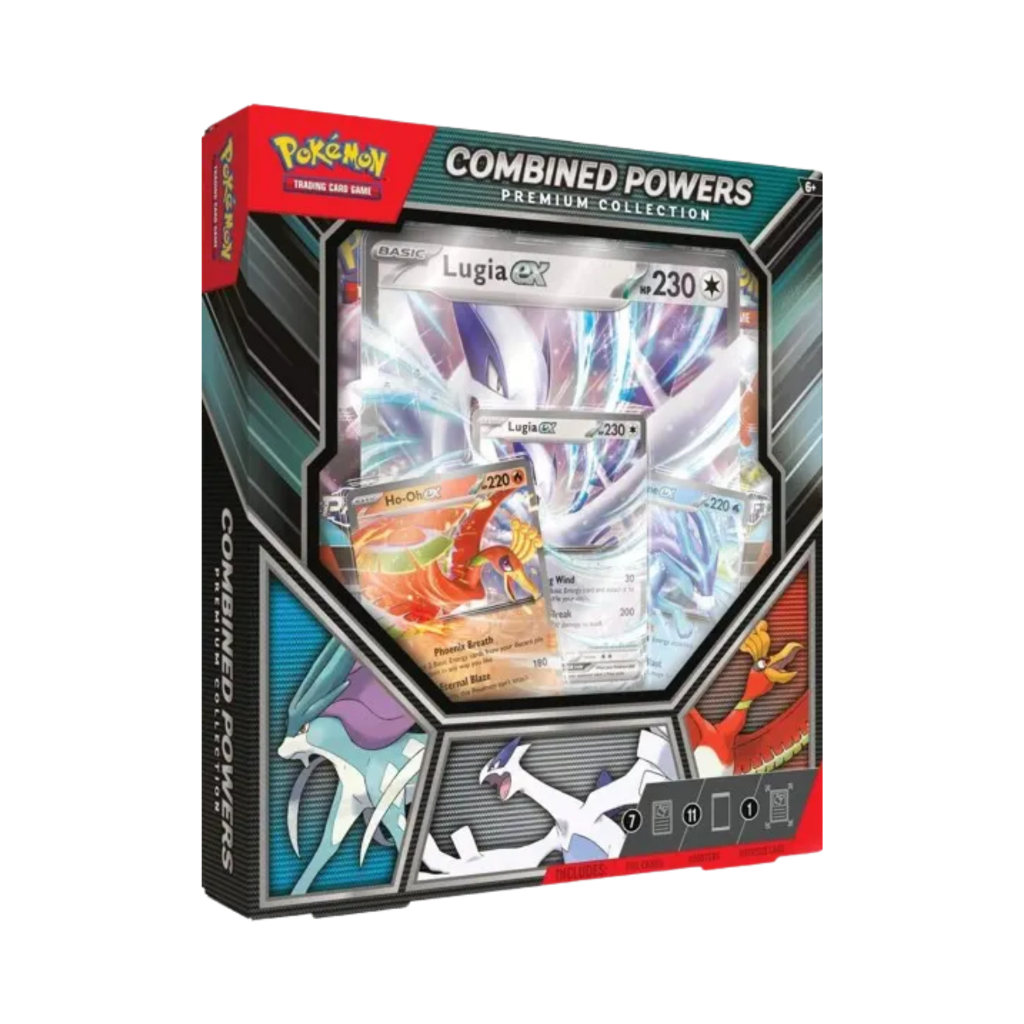 Sealed Pokémon Combined Powers Premium Collection with foil Legendary bird promo cards, Lugia ex, and 11 booster packs