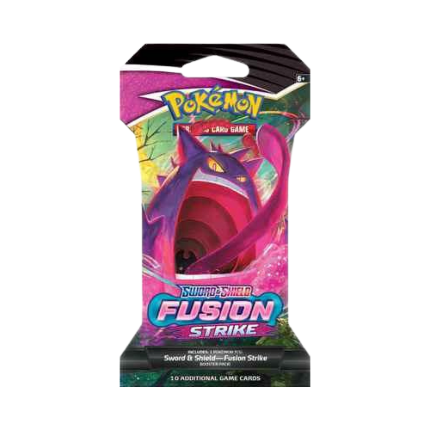 Sealed Pokémon Fusion Strike Sleeved Booster Pack with 10 cards and artwork from the Sword & Shield series expansion