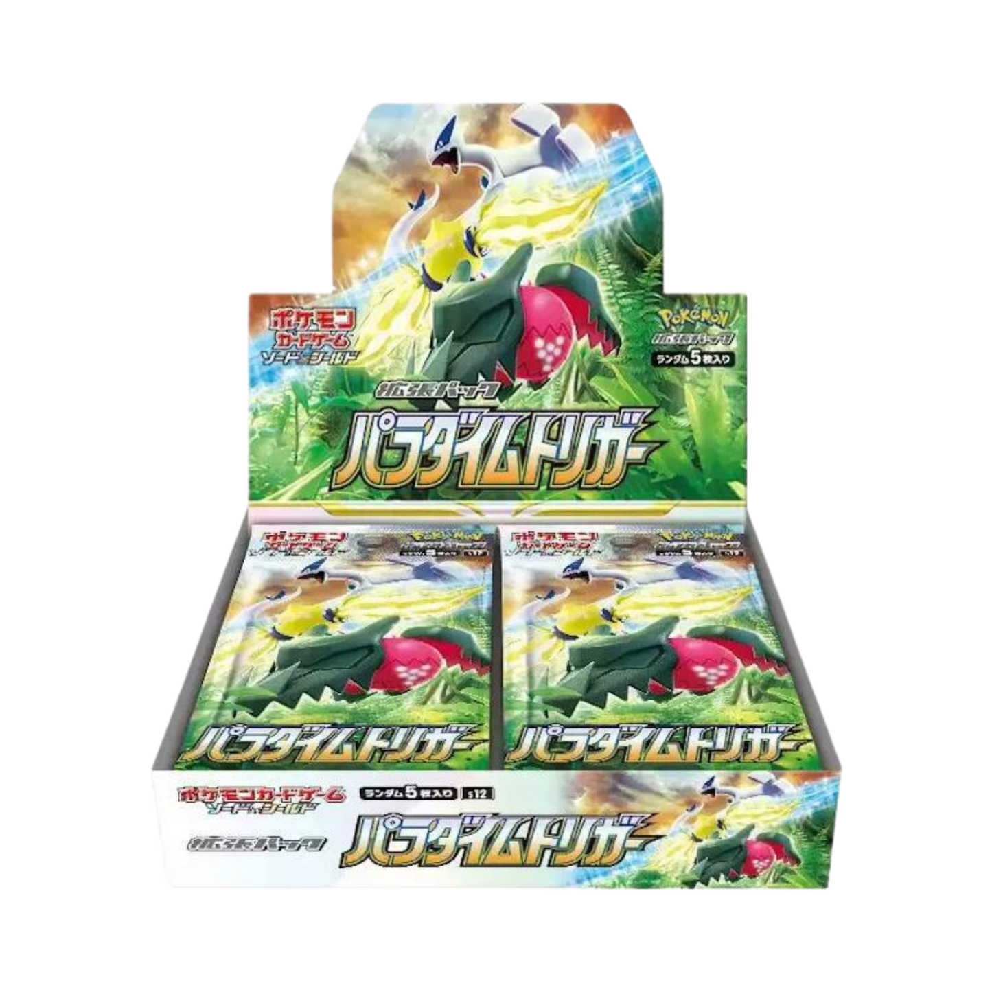 Sealed Japanese Pokémon TCG Paradigm Trigger Booster Box with 30 packs featuring Lugia VSTAR and exclusive Japanese-language cards