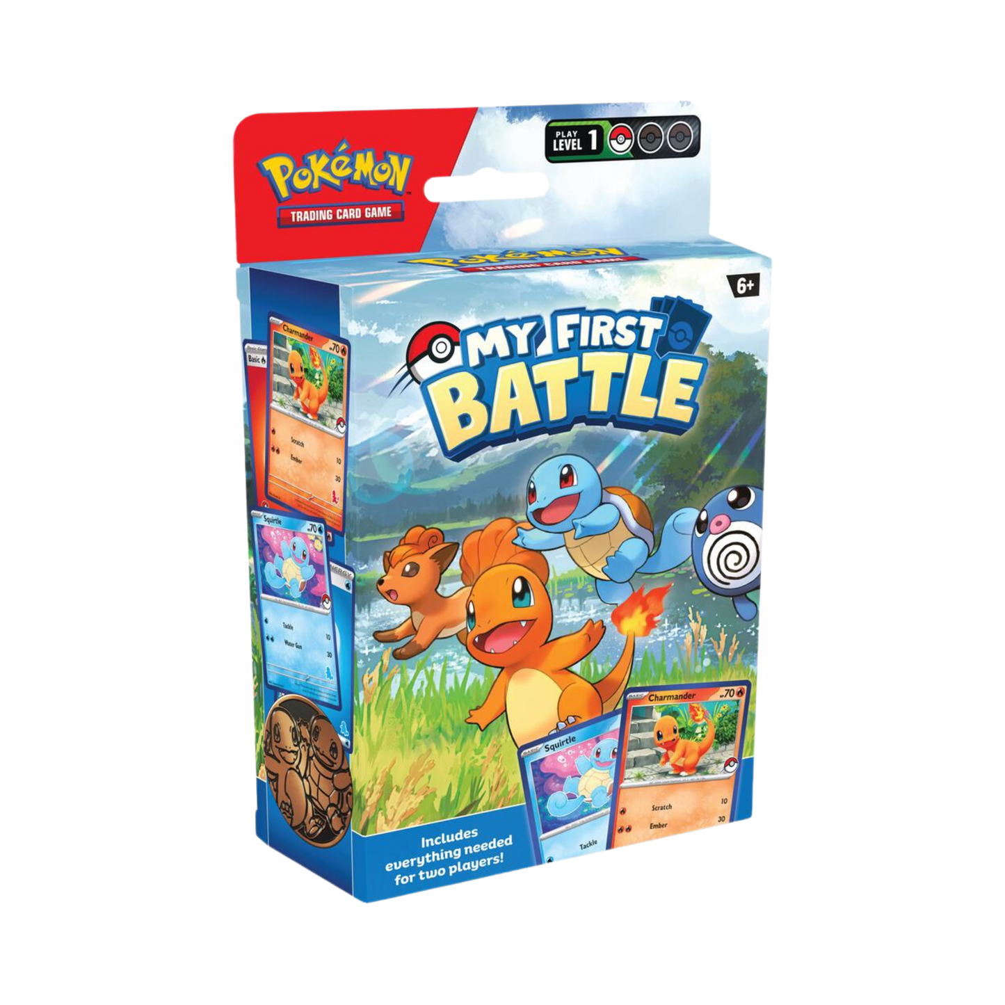 Sealed Pokémon TCG My First Battle set with Charmander and Squirtle decks for beginner two-player gameplay