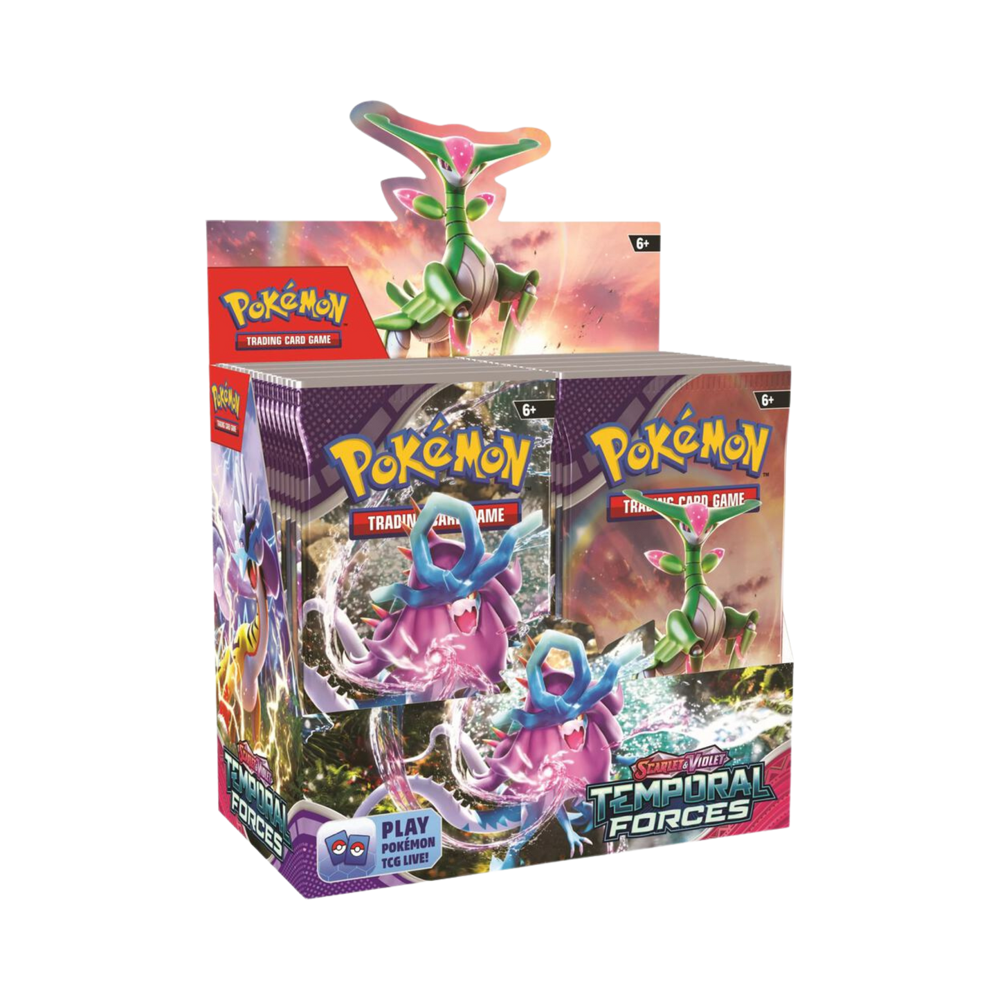 Sealed Pokémon TCG Scarlet & Violet Temporal Forces Booster Box with 36 packs featuring Ancient and Future Pokémon ex