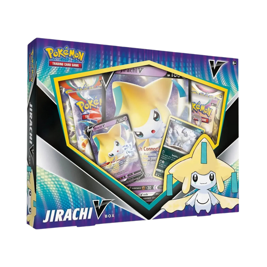 Sealed Pokémon Jirachi V Box with foil Jirachi V and Absol promo cards, jumbo card, and 4 booster packs