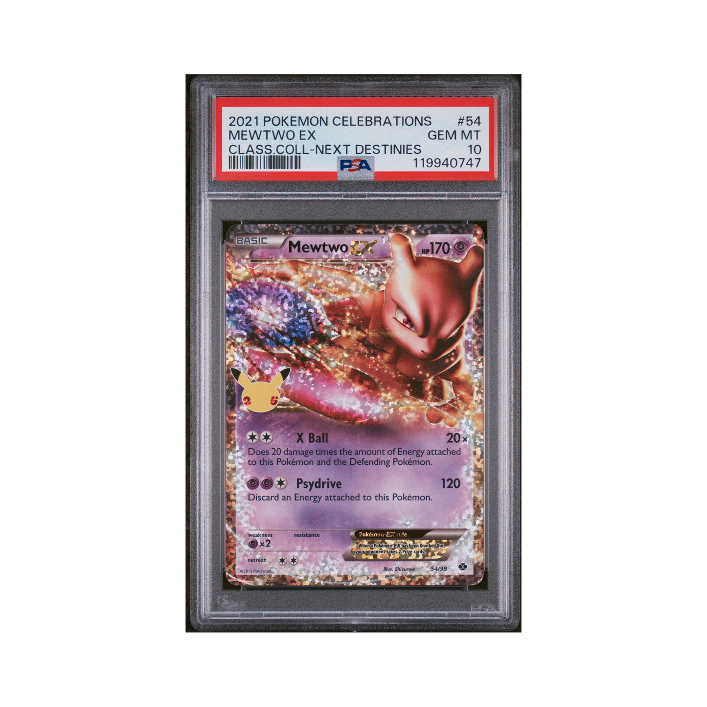 2021 Pokémon Celebrations Classic Collection Mewtwo EX #54 PSA 10
