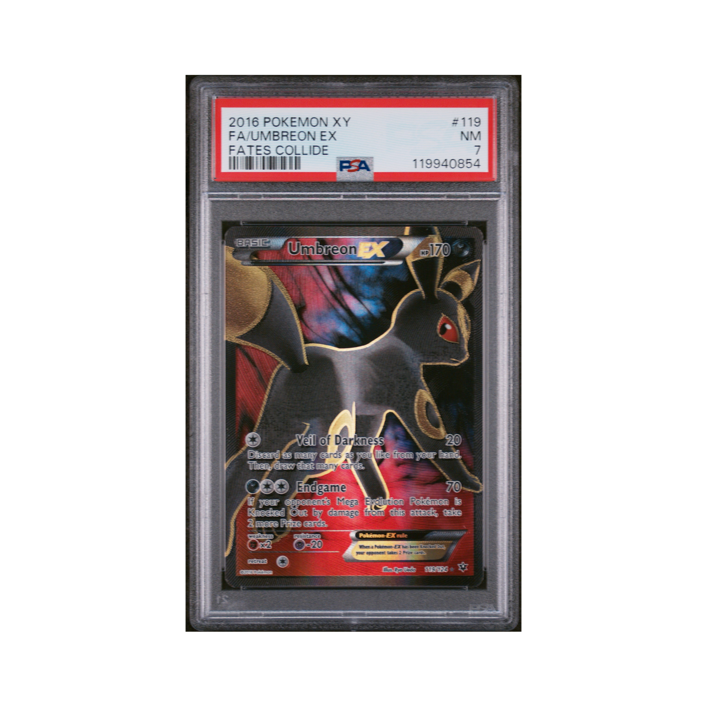 2016 Pokémon XY Fates Collide Umbreon EX #119 PSA 7