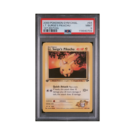 2000 Pokémon Gym Challenge Lt. Surge's Pikachu #84 PSA 9
