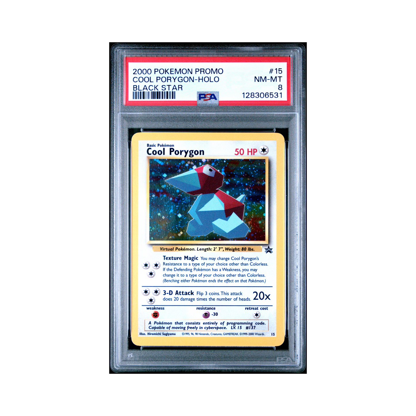 2000 Pokemon Promo Black Star Cool Porygon #15 PSA 8
