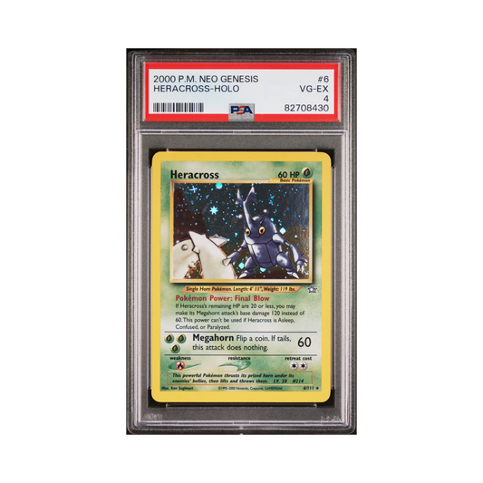 2000 Pokémon Neo Genesis Heracross #6 PSA 4