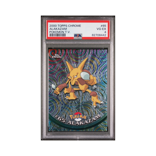 2000 Pokémon Topps Chrome Pokemon T.V. Alakazam #65 PSA 4