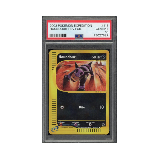 2002 Pokemon Expedition Reverse Holo Houndour #113 PSA 10