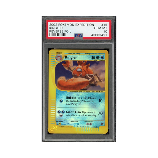 2002 Pokemon Expedition Reverse Holo Kingler #15 PSA 10