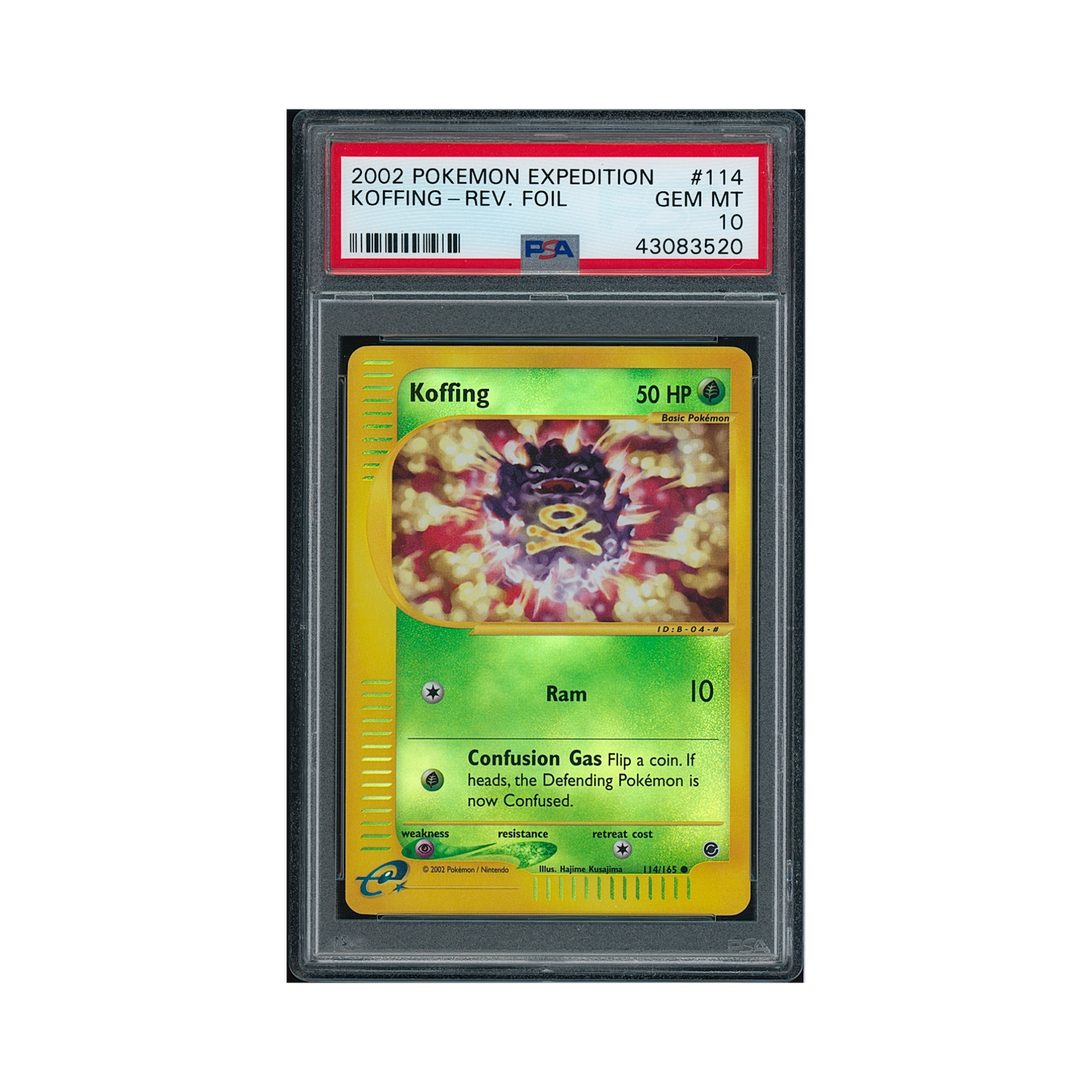 2002 Pokémon Expedition Koffing [Reverse Foil] #114 PSA 10