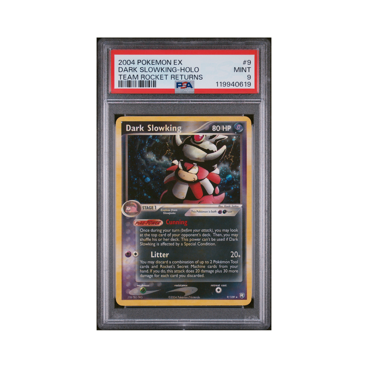 2004 Pokémon EX Team Rocket Returns Dark Slowking #9 PSA 9
