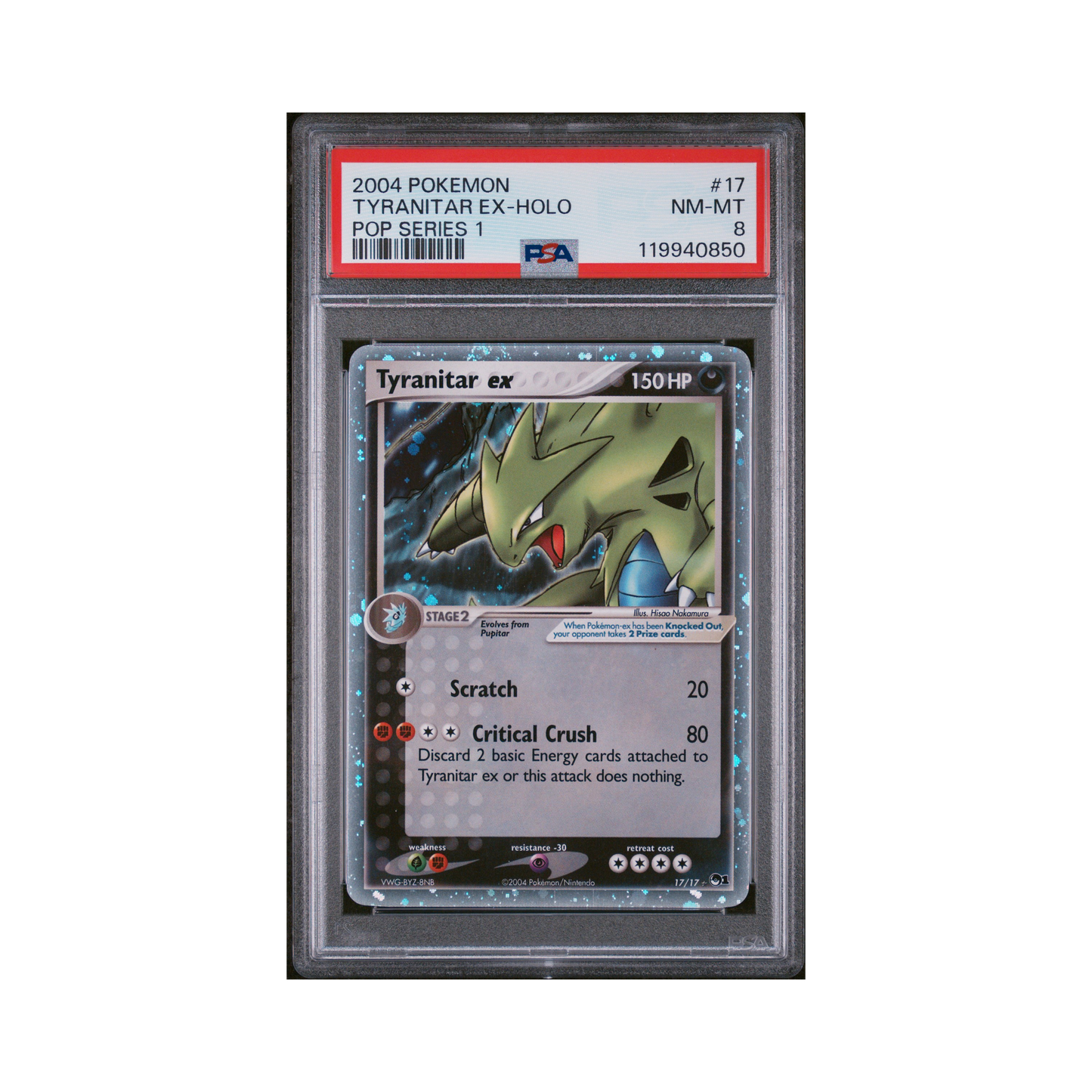 2004 Pokémon POP Series 1 Tyranitar EX #17 PSA 8