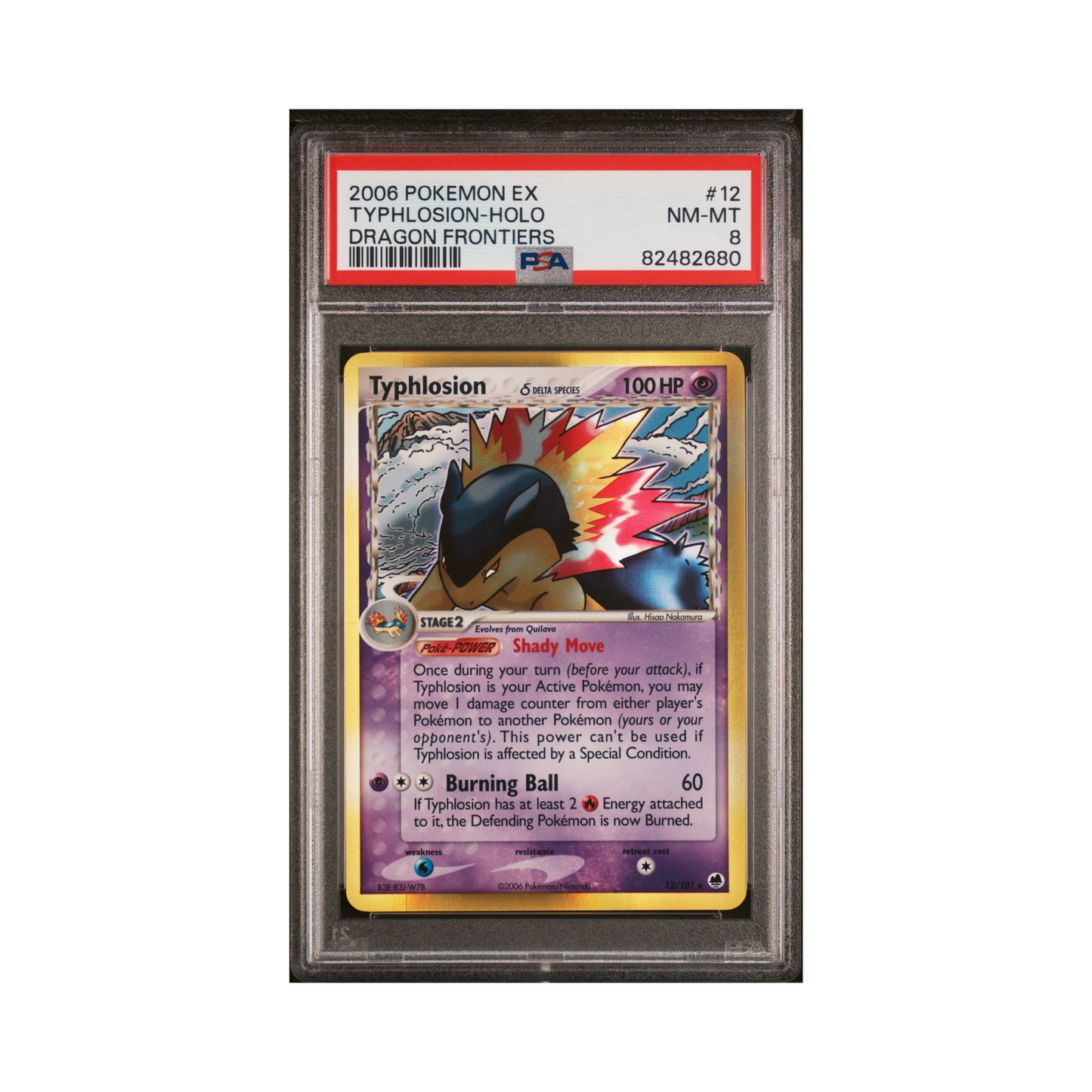 2006 Pokémon EX Dragon Frontiers Typhlosion #12 PSA 8