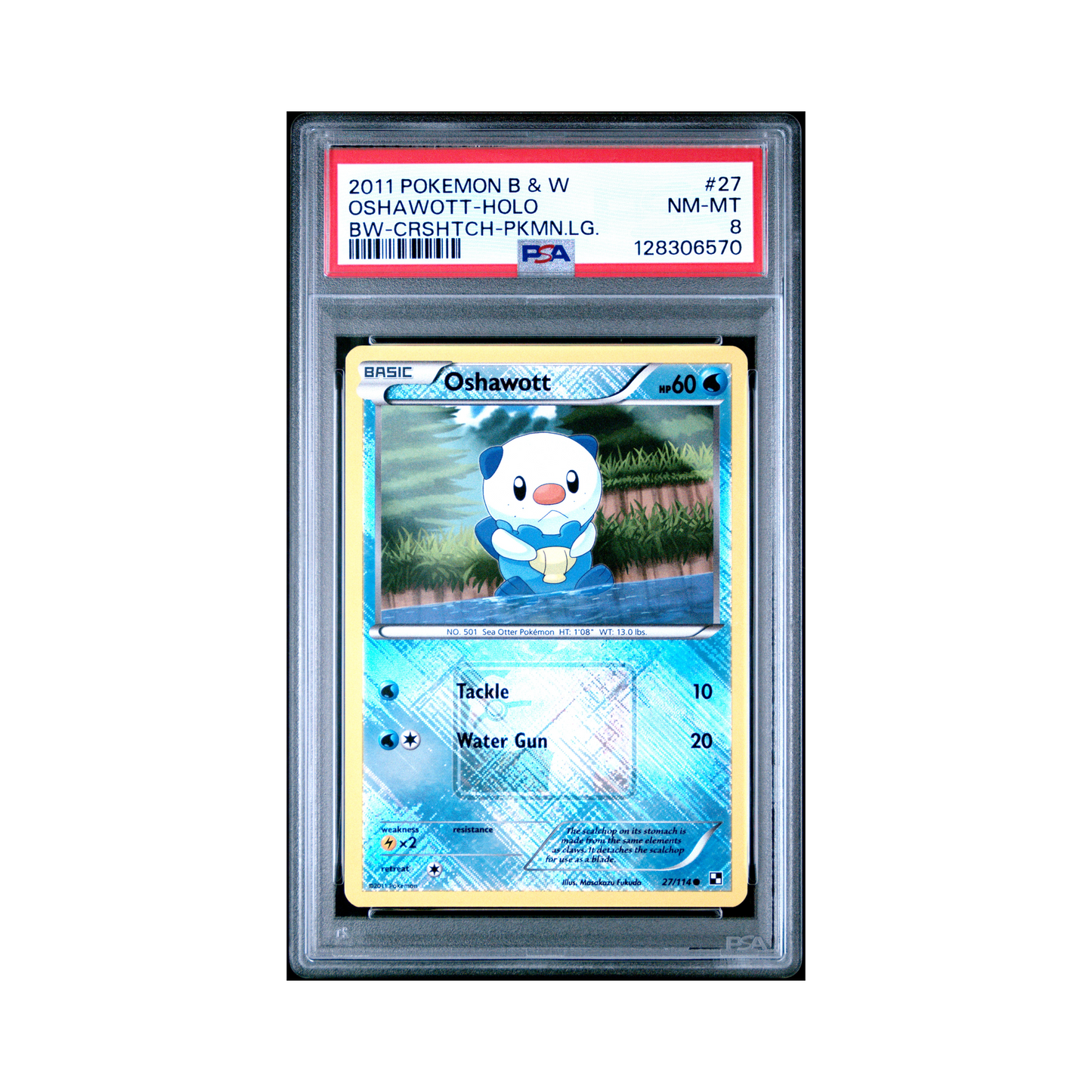2011 Pokemon Black & White Oshawott #27 PSA 8