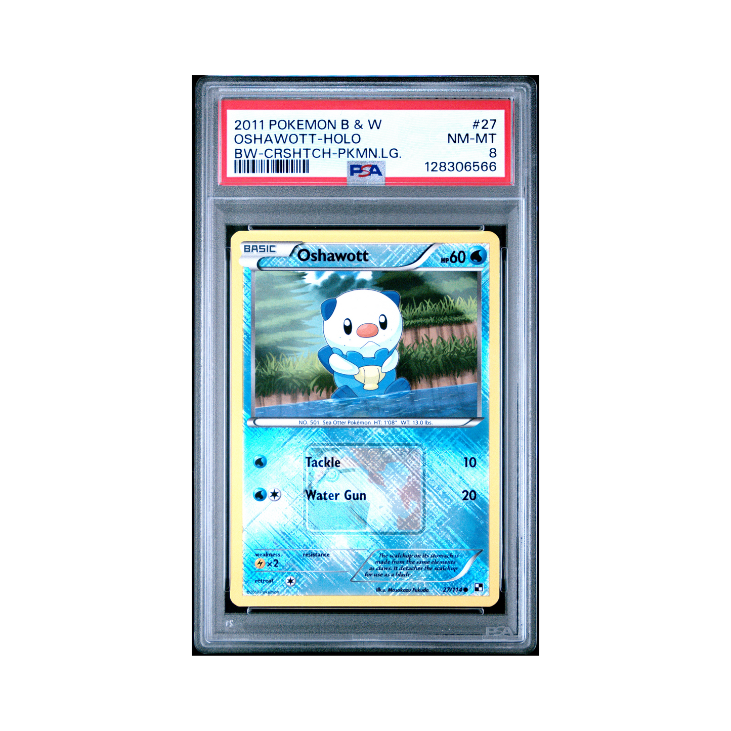 2011 Pokemon Black & White Oshawott #27 PSA 8