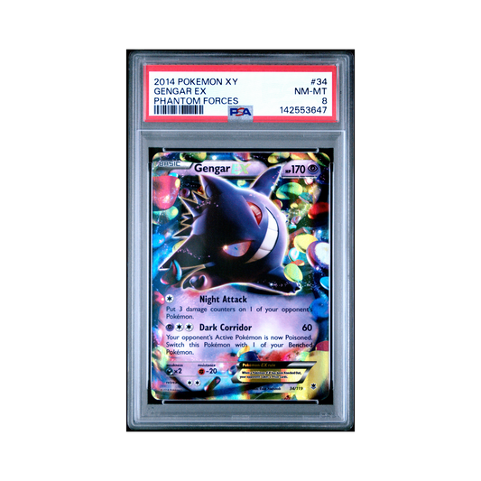 2014 Pokemon XY Phantom Forces Gengar EX #34 PSA 8